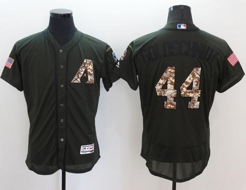 Diamondbacks #44 Paul Goldschmidt Green Flexbase Authentic Collection Salute to Service Stitched MLB Jersey - Click Image to Close